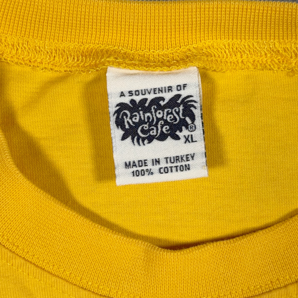 Vintage Rainforest Cafe Shirt Adult EXTRA LARGE Yellow Monkeys San Francisco Y2K - Picture 3 of 6